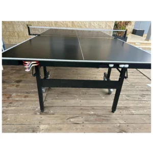 שולחן טניס חוץ מתקפל 250974 פרמיום BLACK פלטת אלומיניום תעופתי בלתי שבירה 3 שנות אחריות כולל מיקום בפלטה לאכסון מחבטים וכדורים