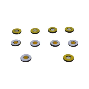 מגנט צהוב לבן 2 עיגולים (10 יח')